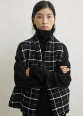 Windowpane scarf black/white