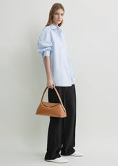 T-lock grained-leather shoulder tan