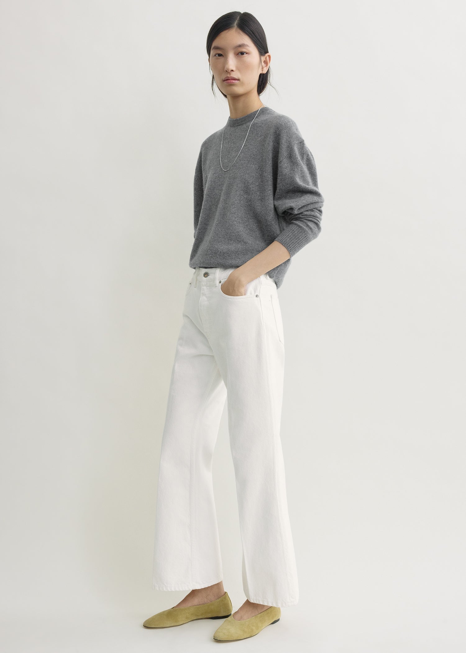 Kick flare denim off-white