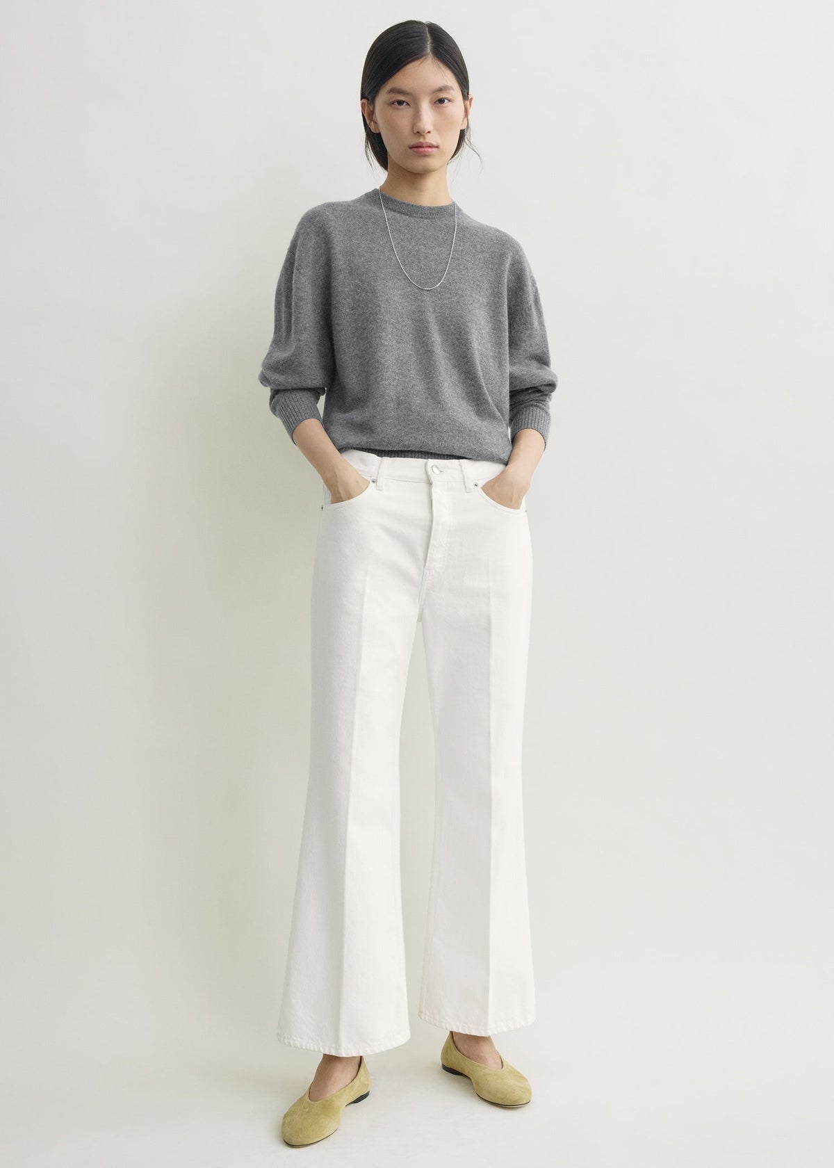Kick flare denim off-white