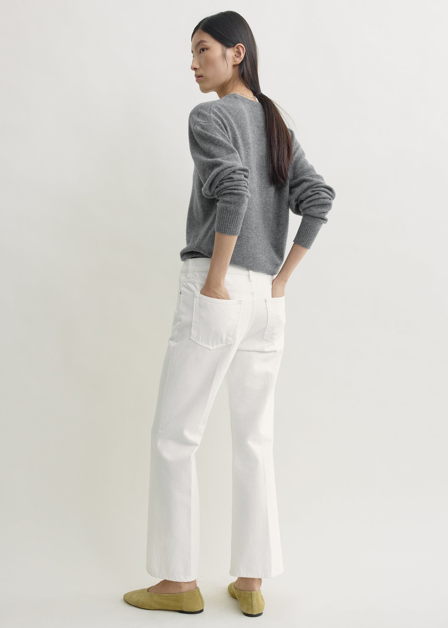 Kick flare denim off-white