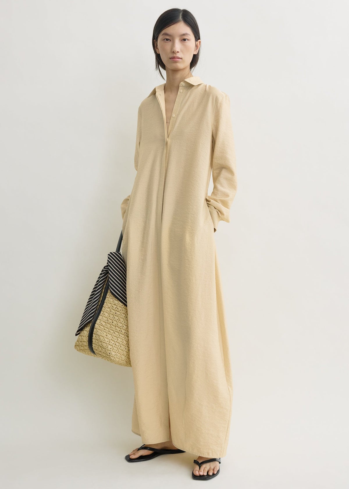 Parachute shirtdress stone