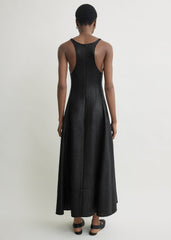 Sculpted cotton dress black