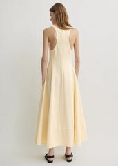 Sculpted cotton dress ecru