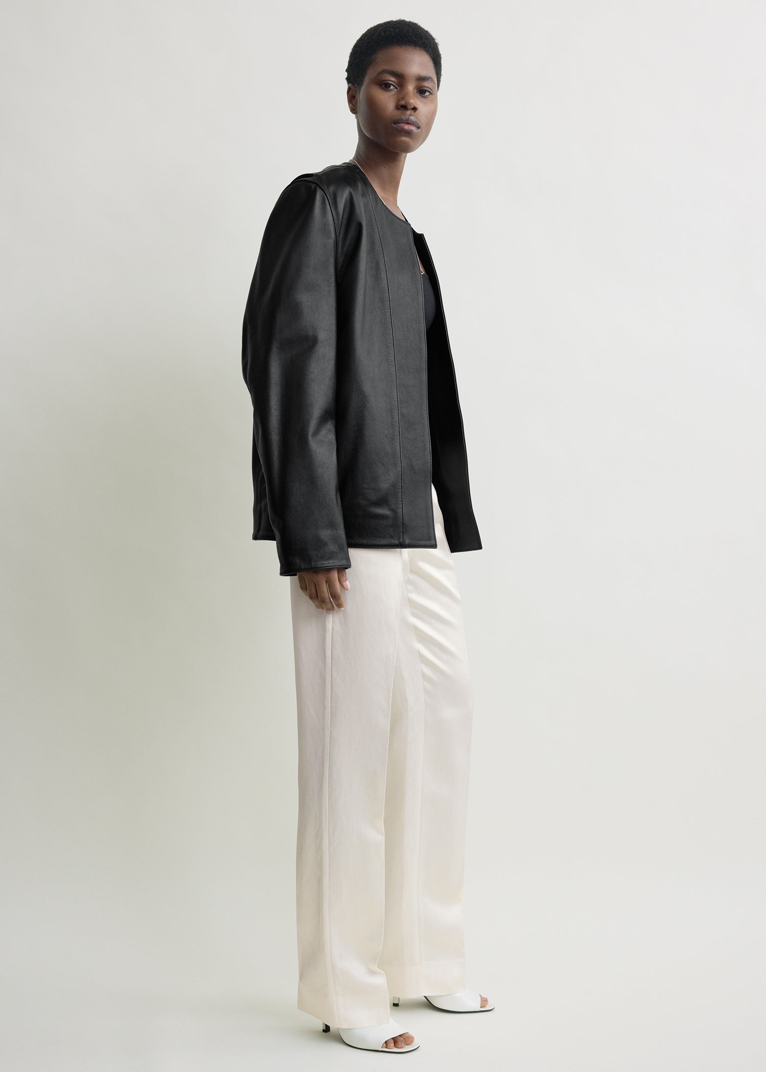 Minimal biker jacket black