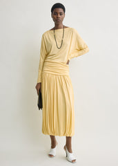 Boatneck jersey top champagne