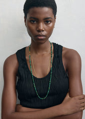 Infinity bead necklace dark green