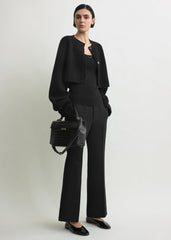 Cropped oversized cardigan black