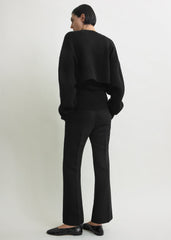 Cropped oversized cardigan black