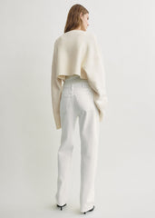 Cropped oversized cardigan milk