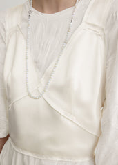 Cropped satin camisole off-white
