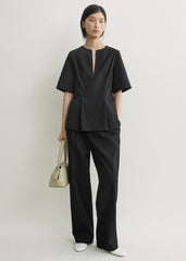 Tailored cotton top black