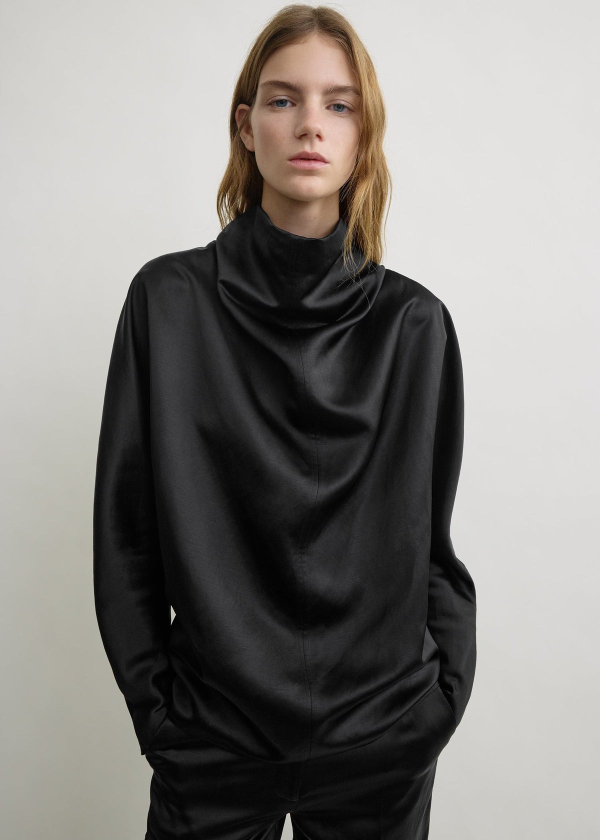 Cowl neck blouse black