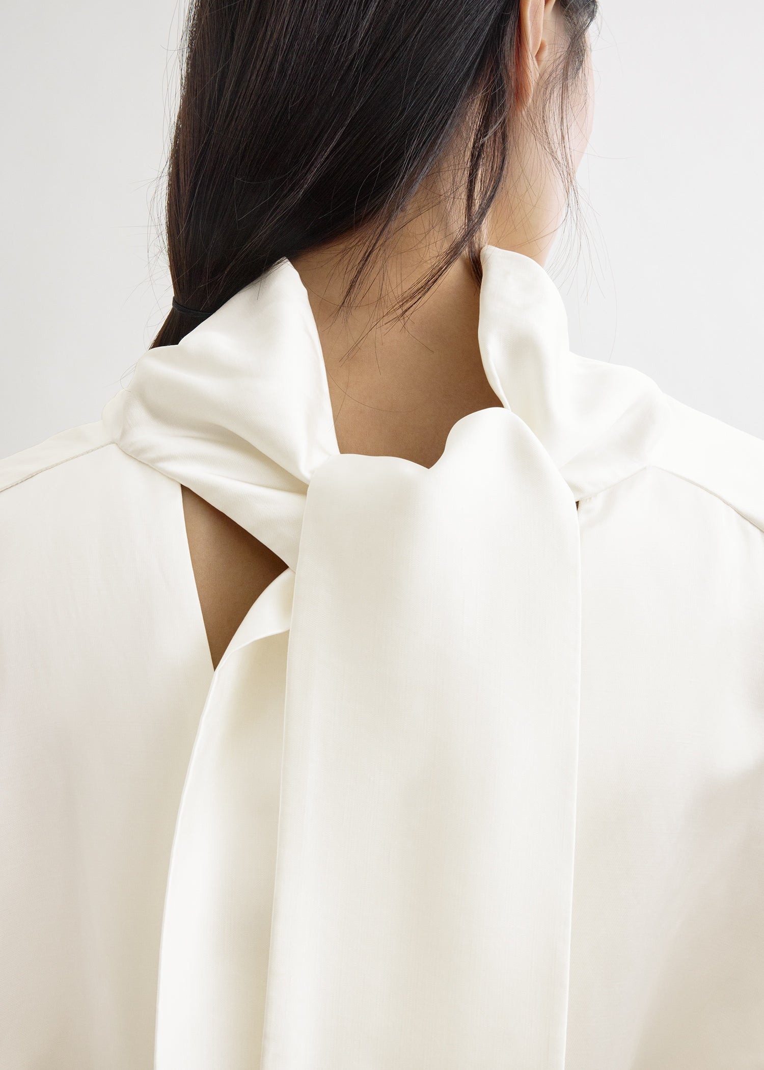 Cowl neck blouse white