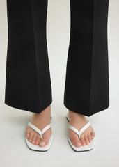Croco-embossed flip flops off-white