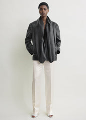 Big leather scarf black