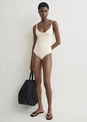 Scoop swimsuit ecru
