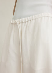 Woven stripe drawstring trousers meringue