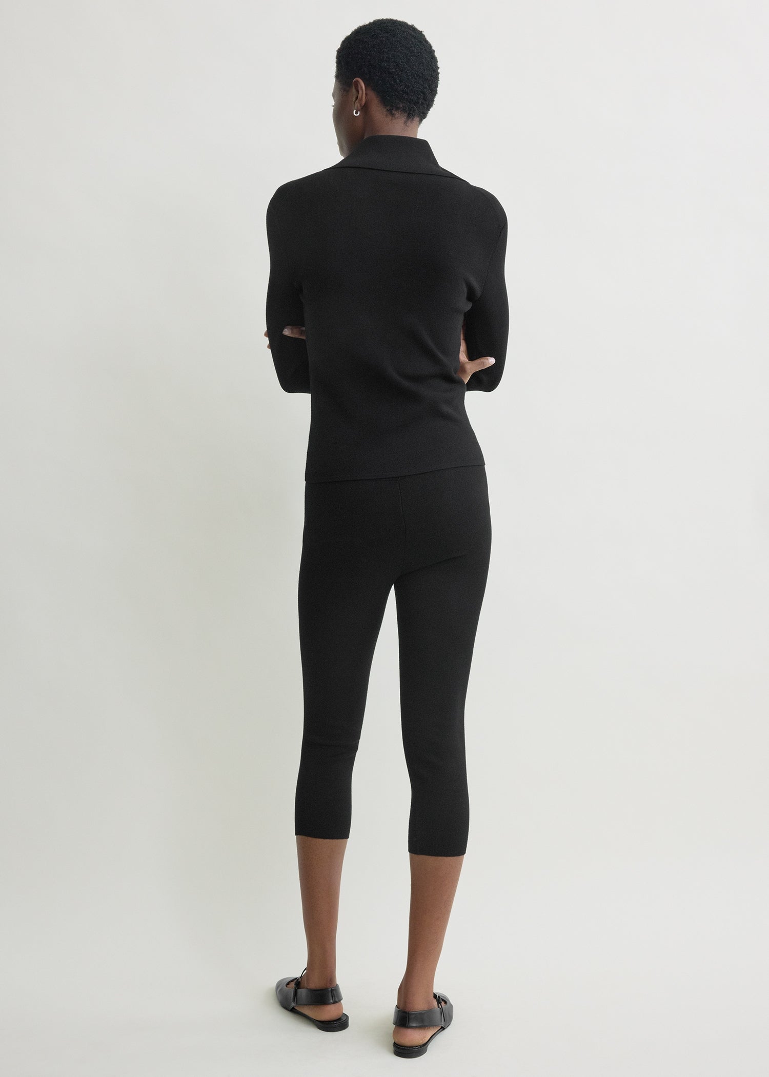 Capri knit leggings black