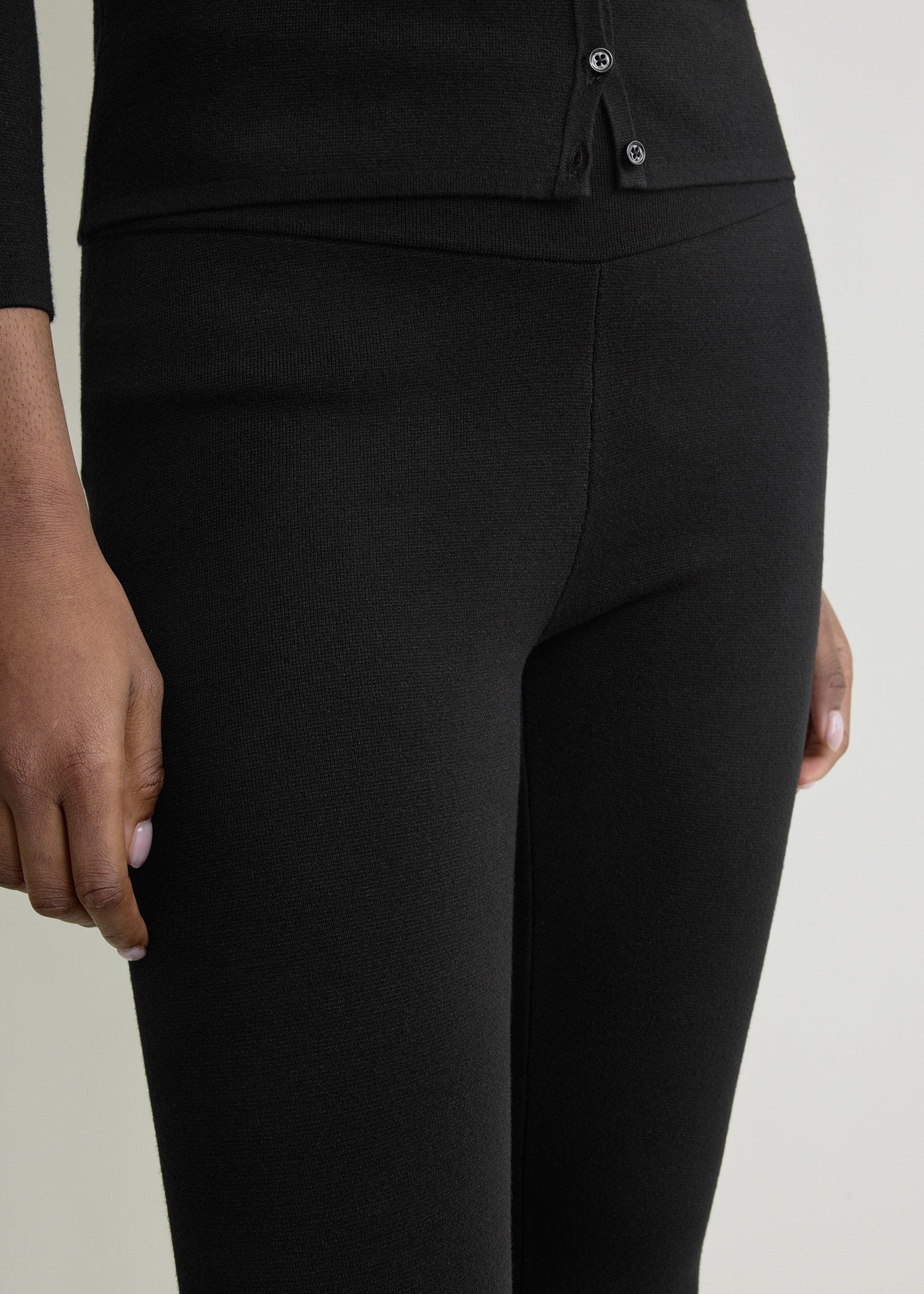 Capri knit leggings black