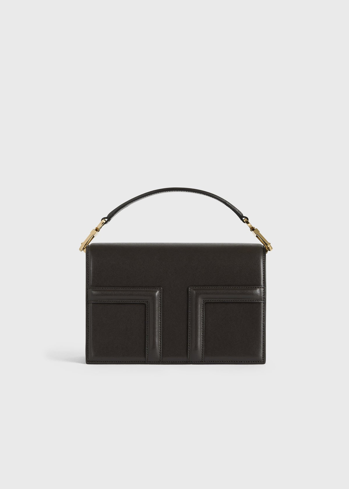 Mini T-flap leather bag bark
