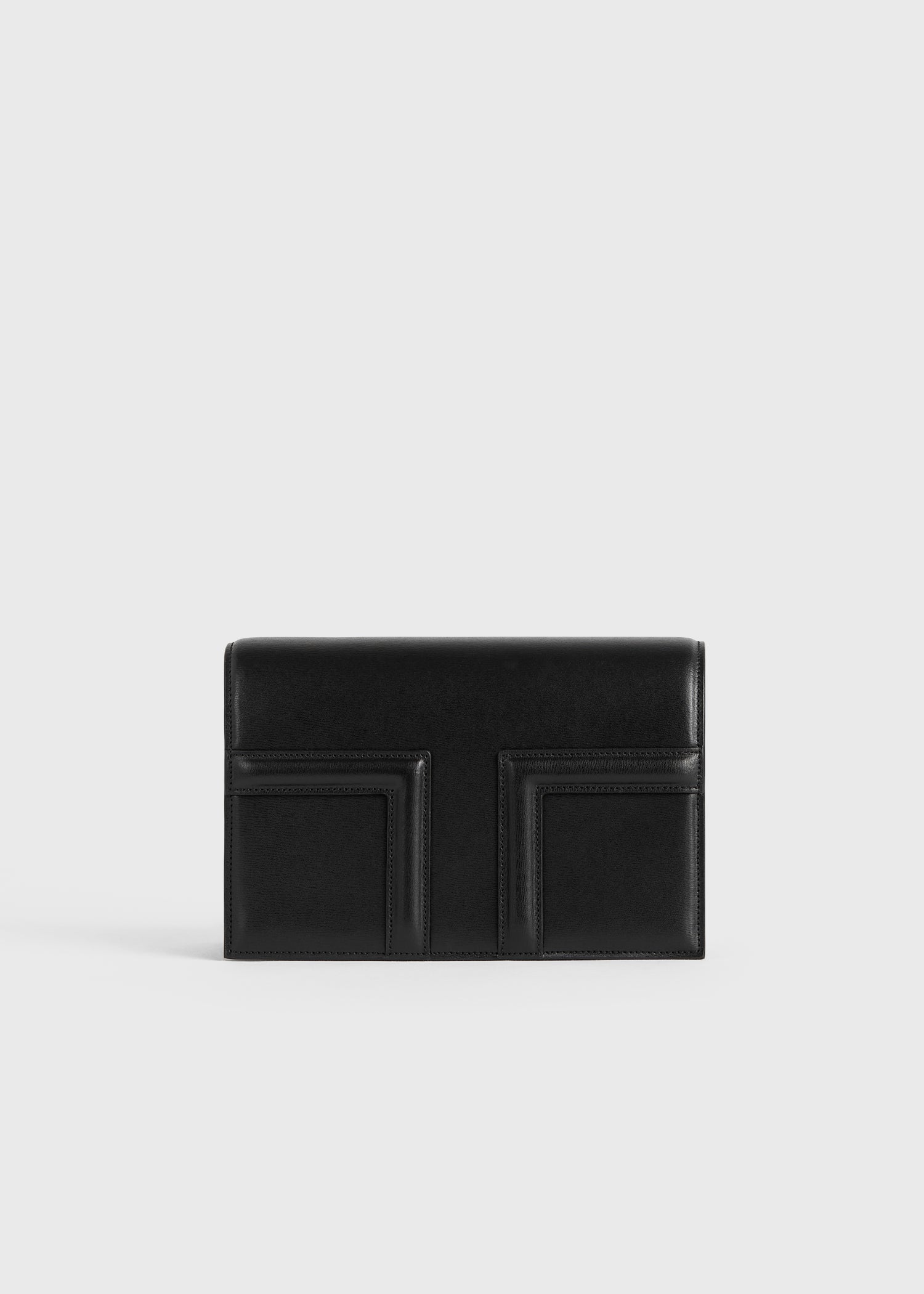 Mini T-flap leather bag black