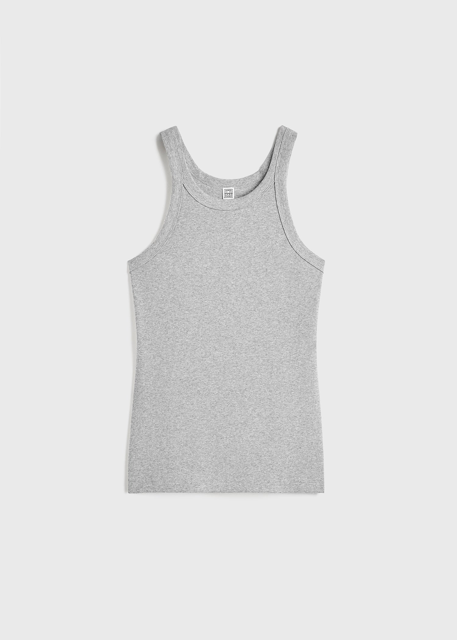 Curved rib tank grey melange