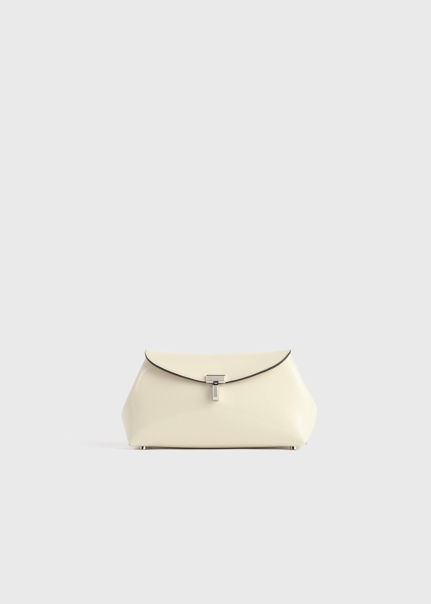 Mini T-lock naplack clutch milk