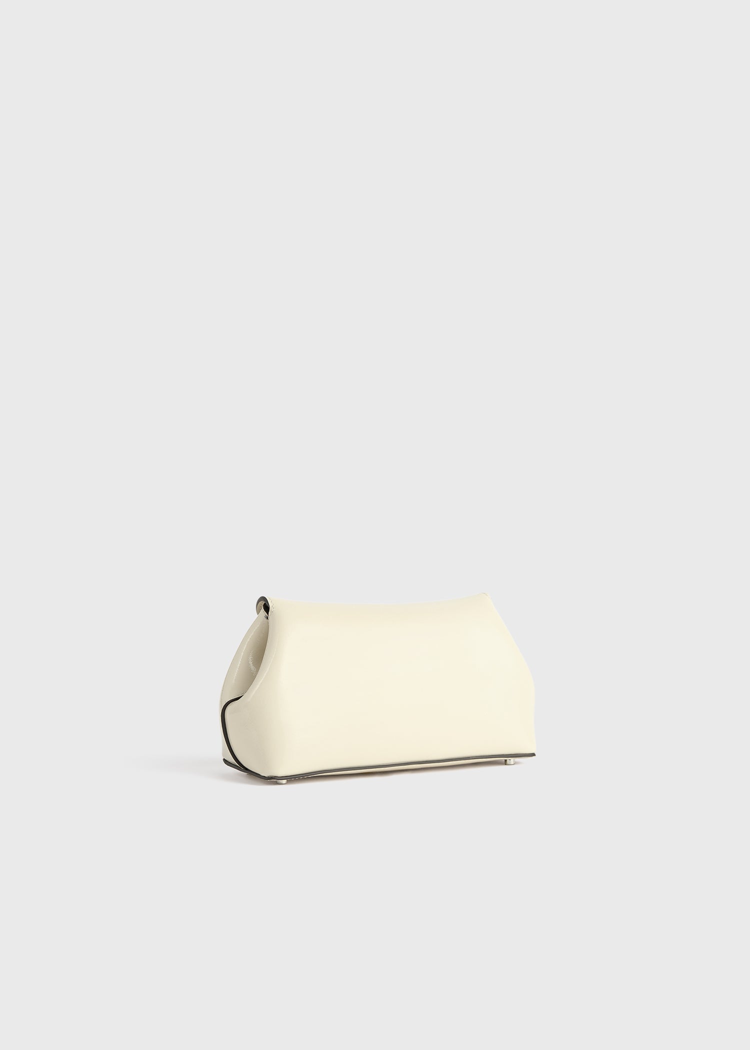 Mini T-lock naplack clutch milk