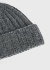 Cashmere beanie charcoal melange
