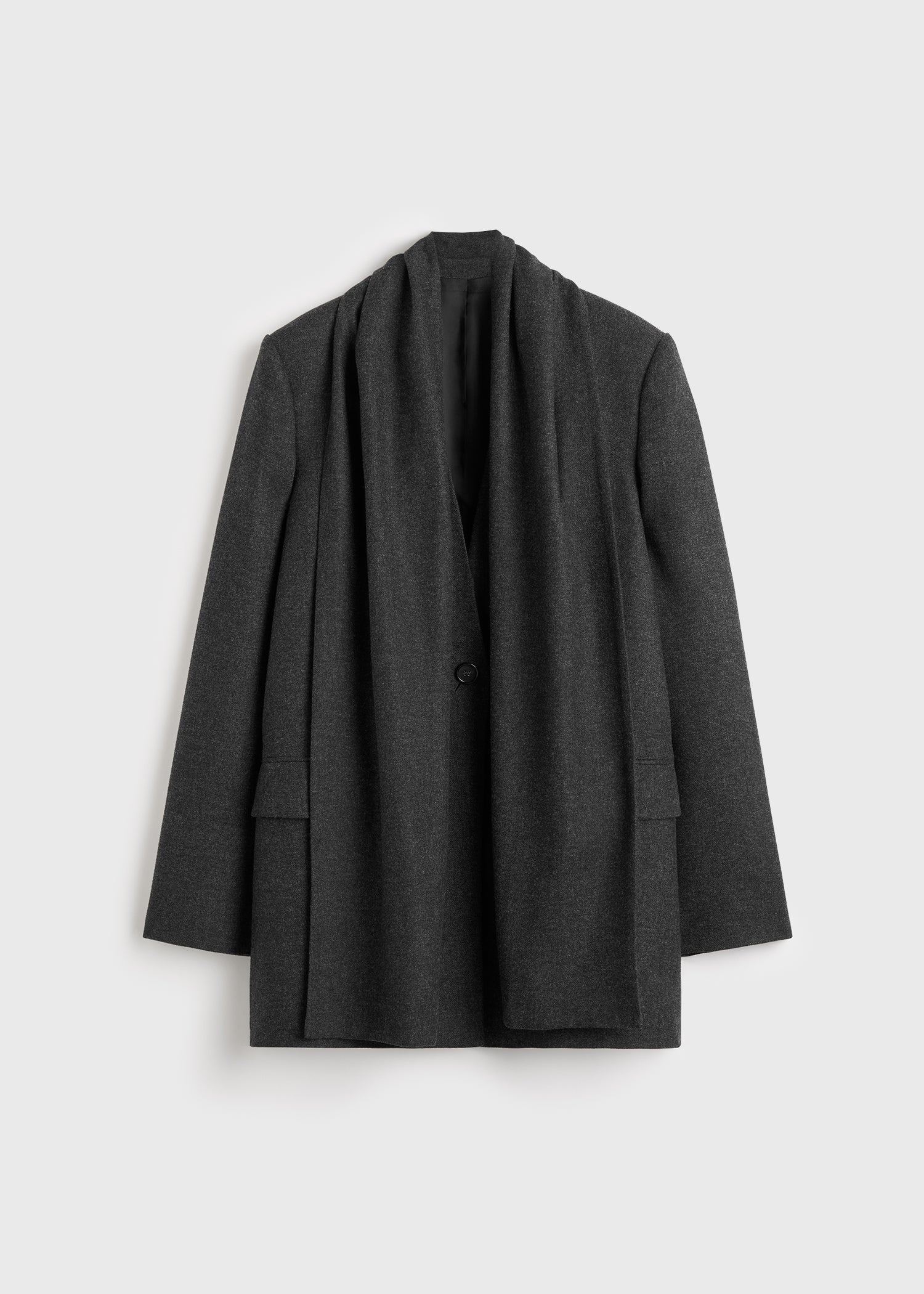 Scarf blazer charcoal petite