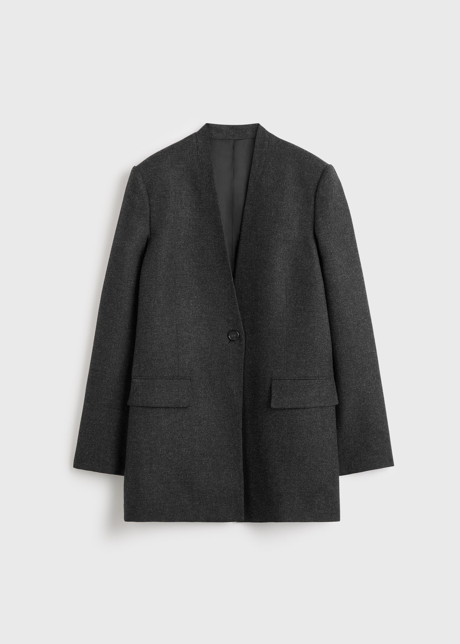 Scarf blazer charcoal