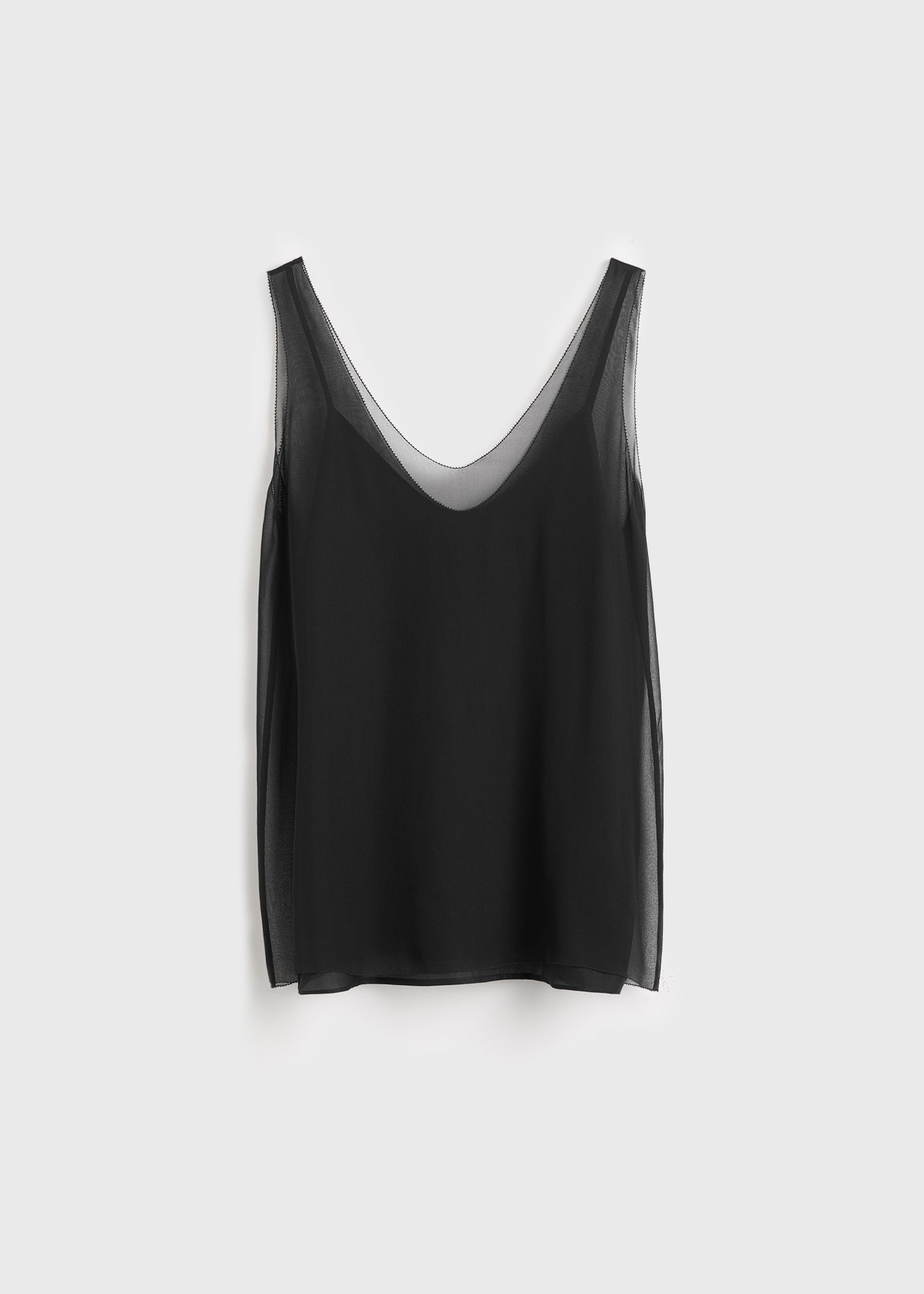 Chiffon slip top black