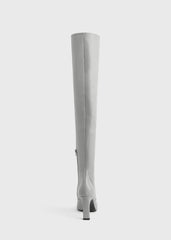 Nappa over-the-knee boots light grey