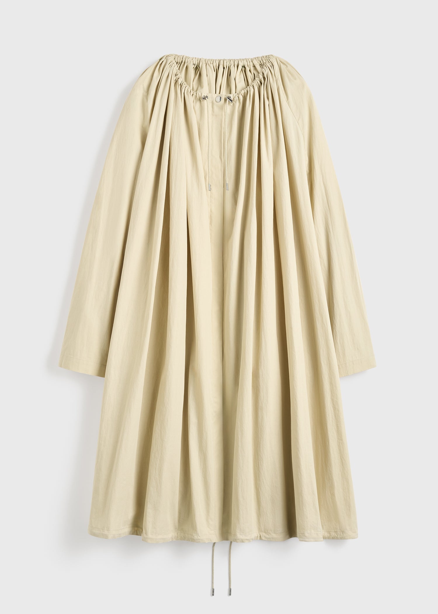 Gathered parachute coat ecru
