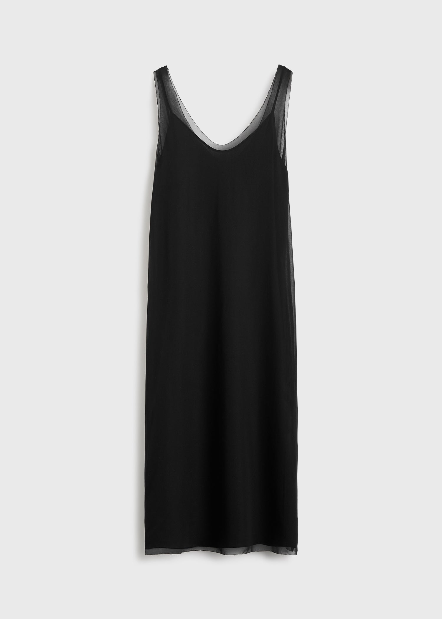 Chiffon slip dress black