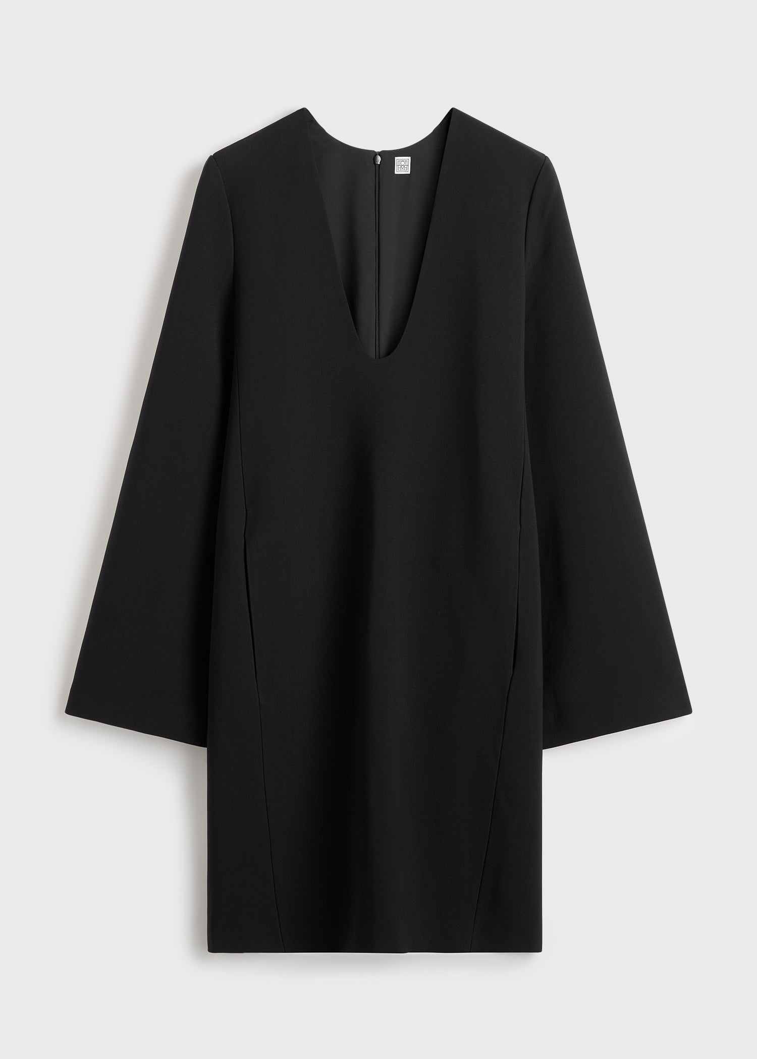 Short bell-sleeve dress black