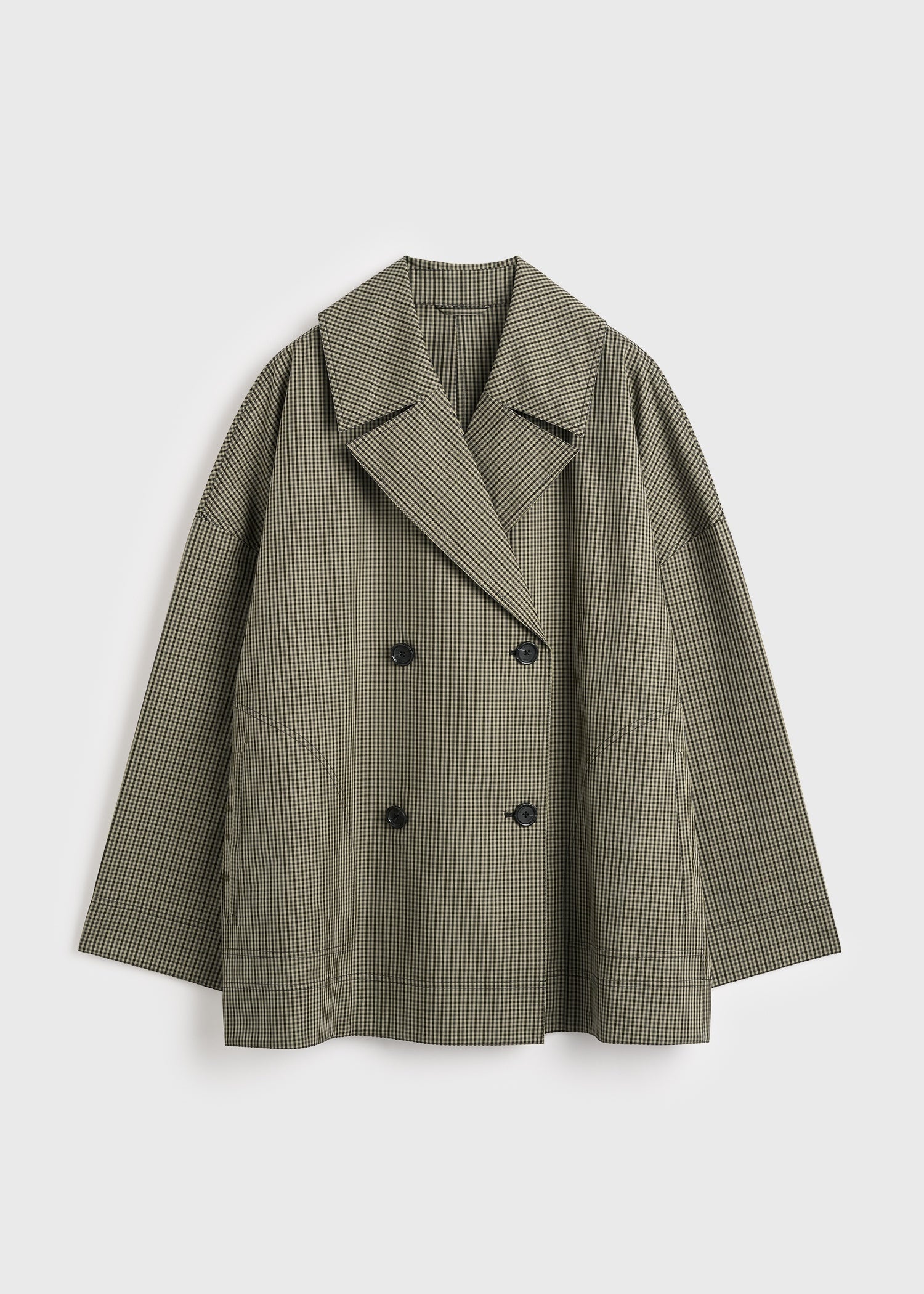 Oversized checked jacket beige/black