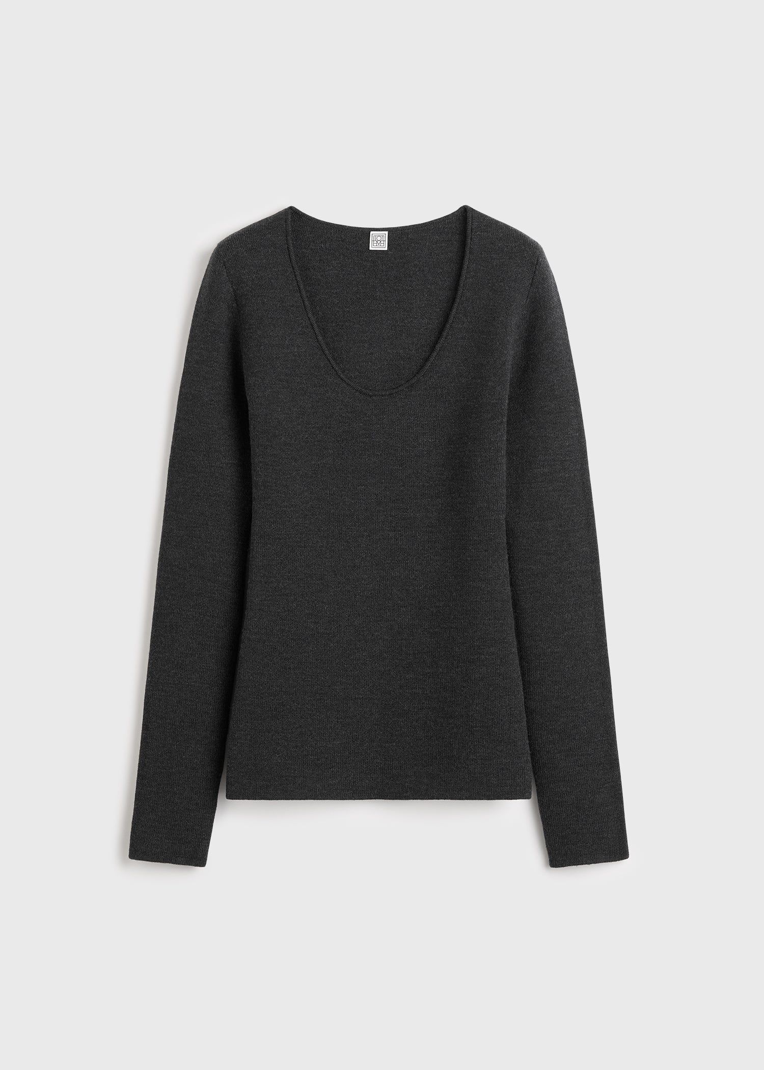 Compact knit top charcoal