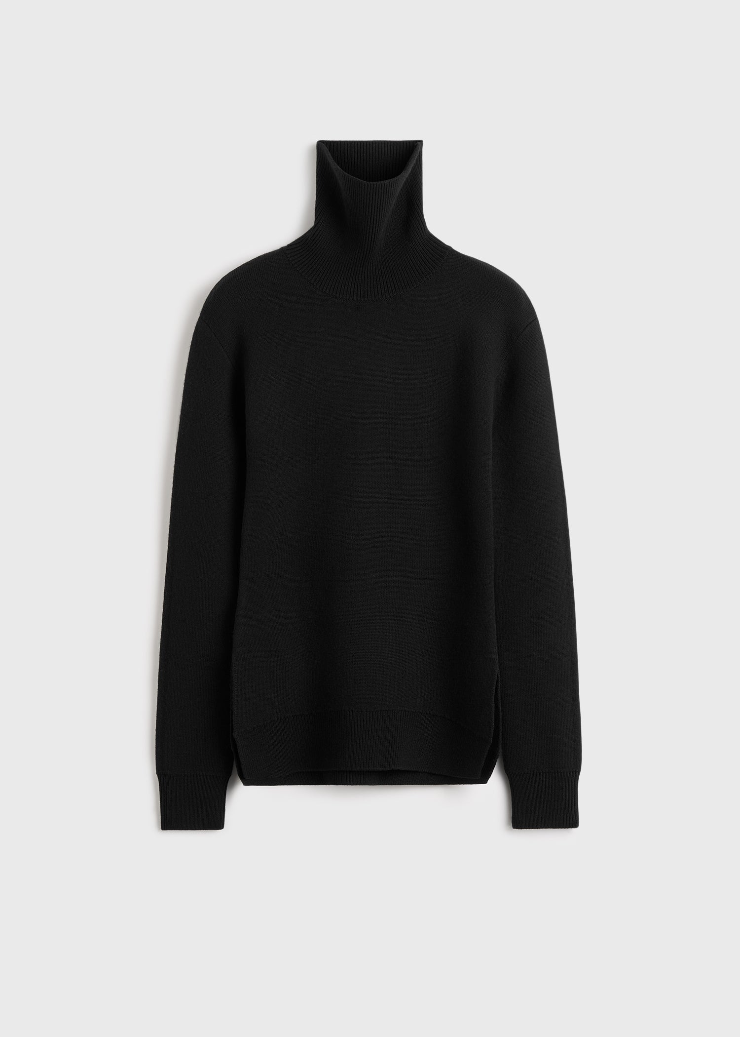 High-neck double knit black