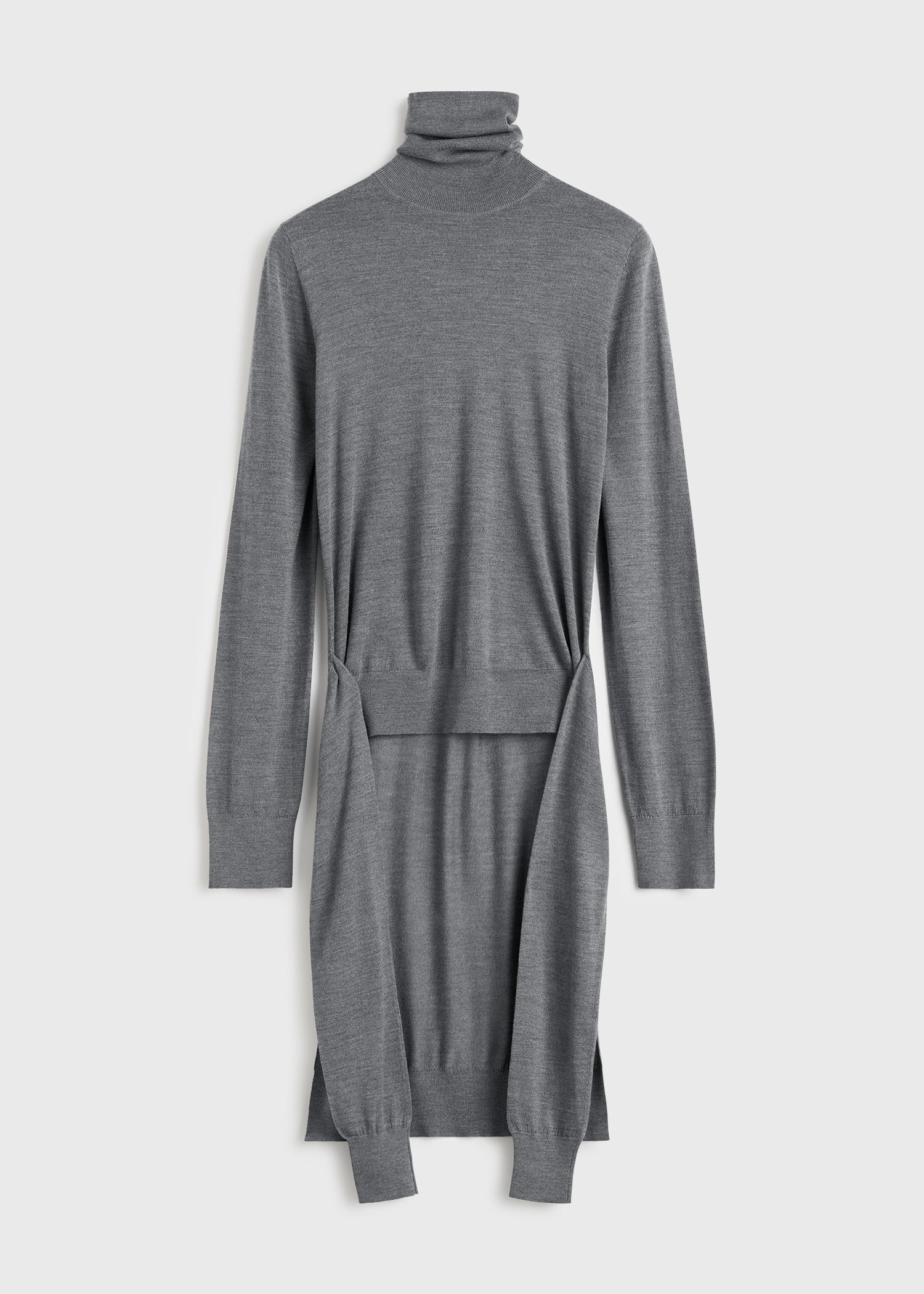 Double-sleeve turtleneck mid grey