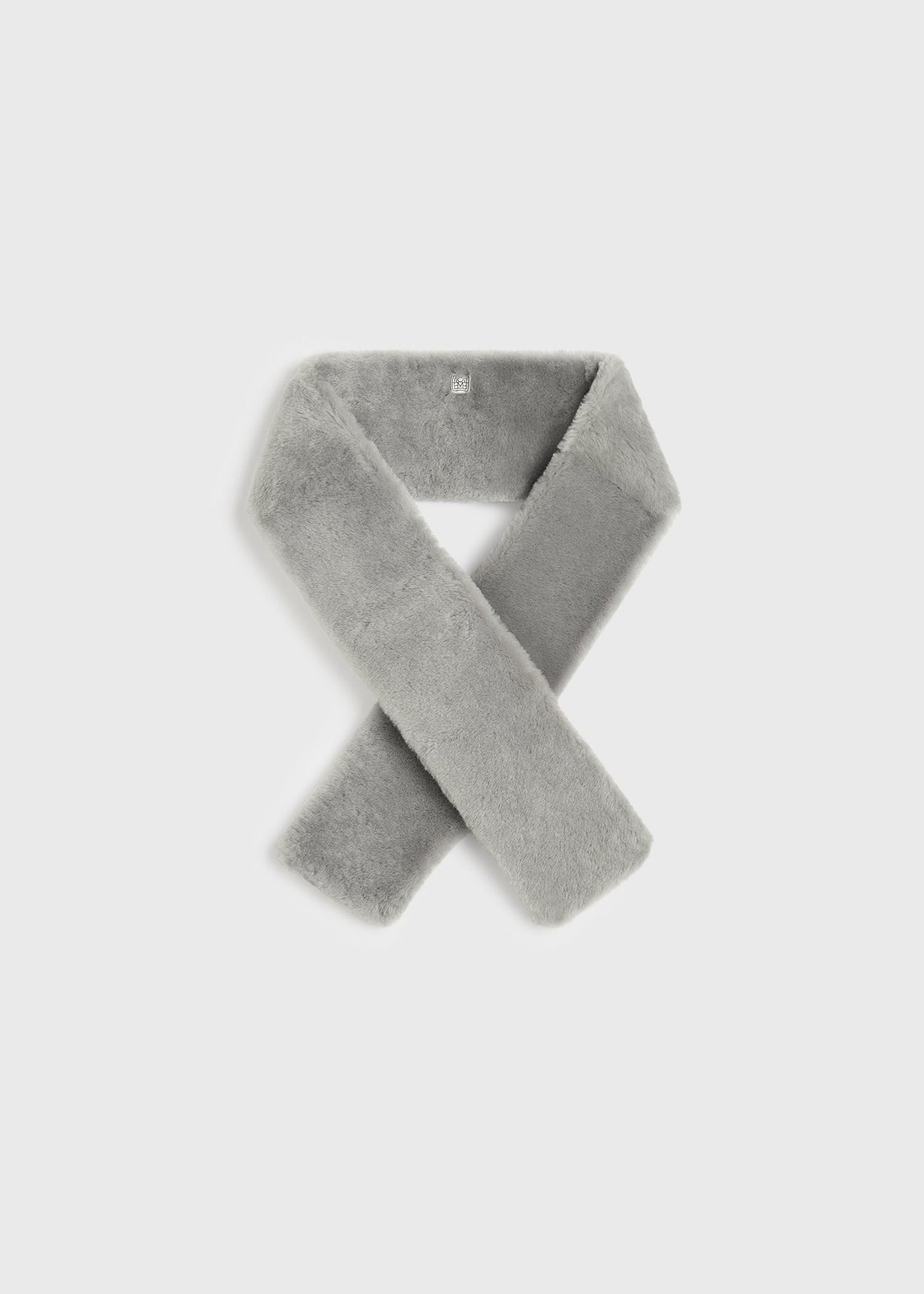 Shearling tuxedo scarf grey