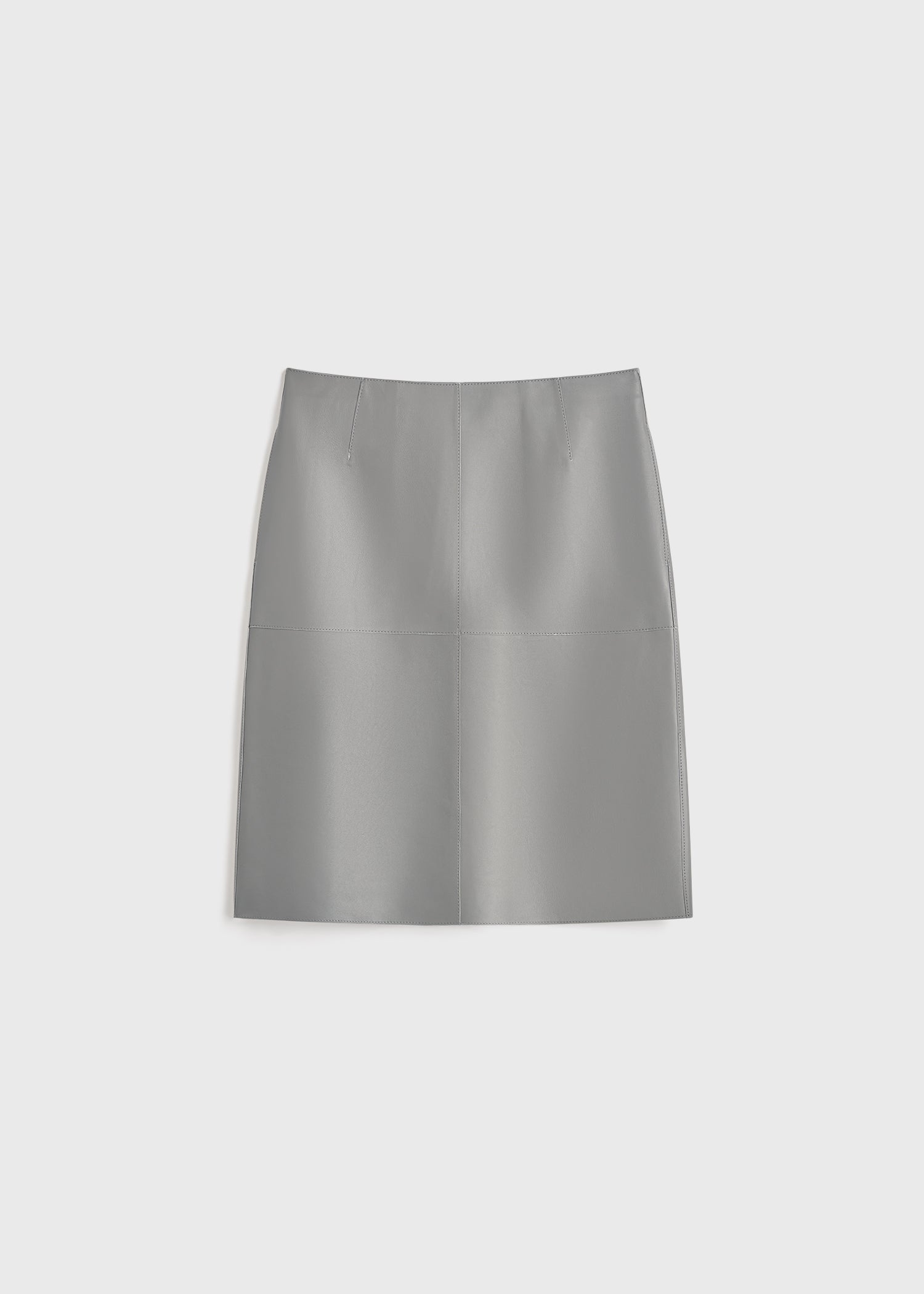 Paneled leather skirt grey