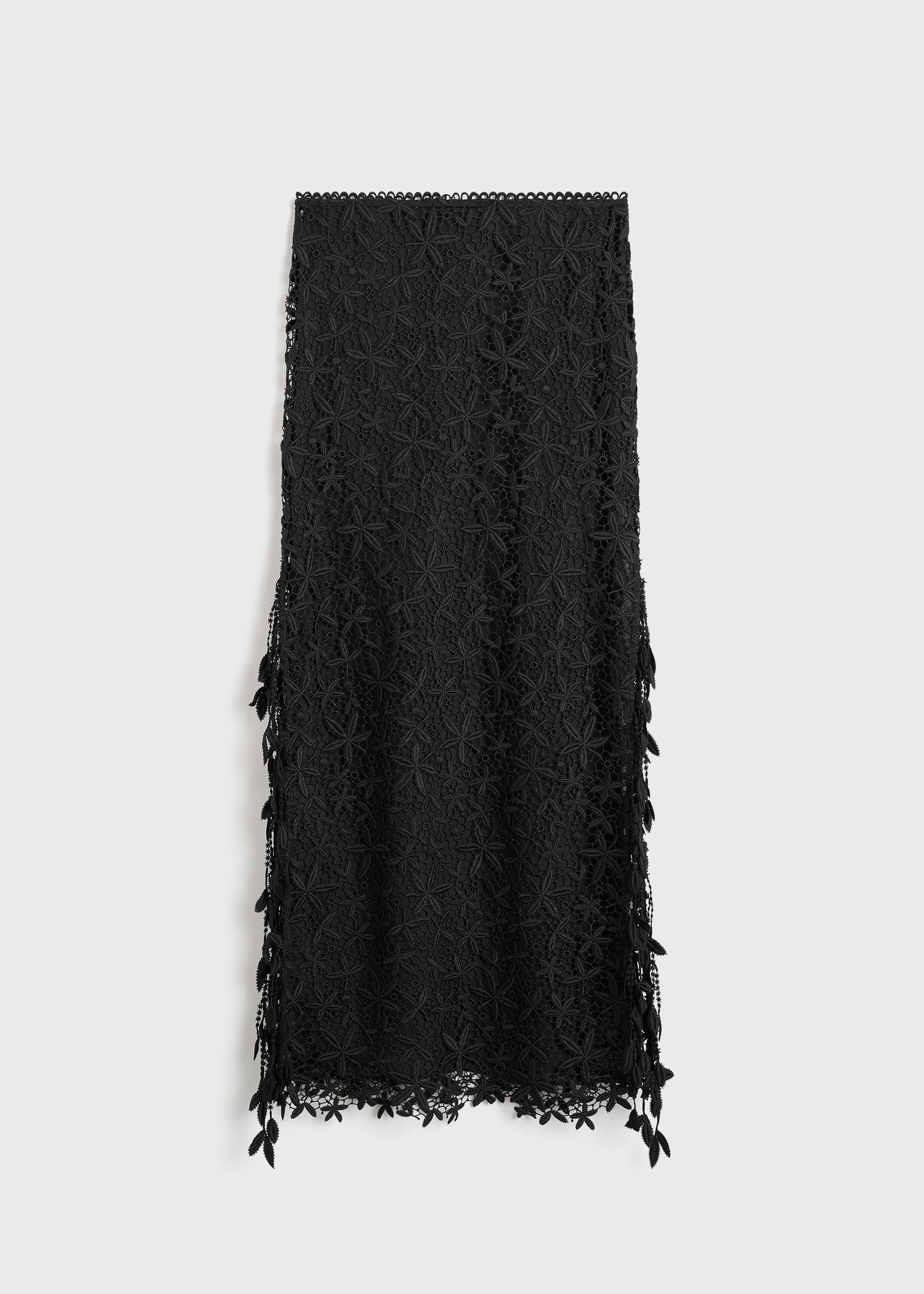 Guipure lace skirt black