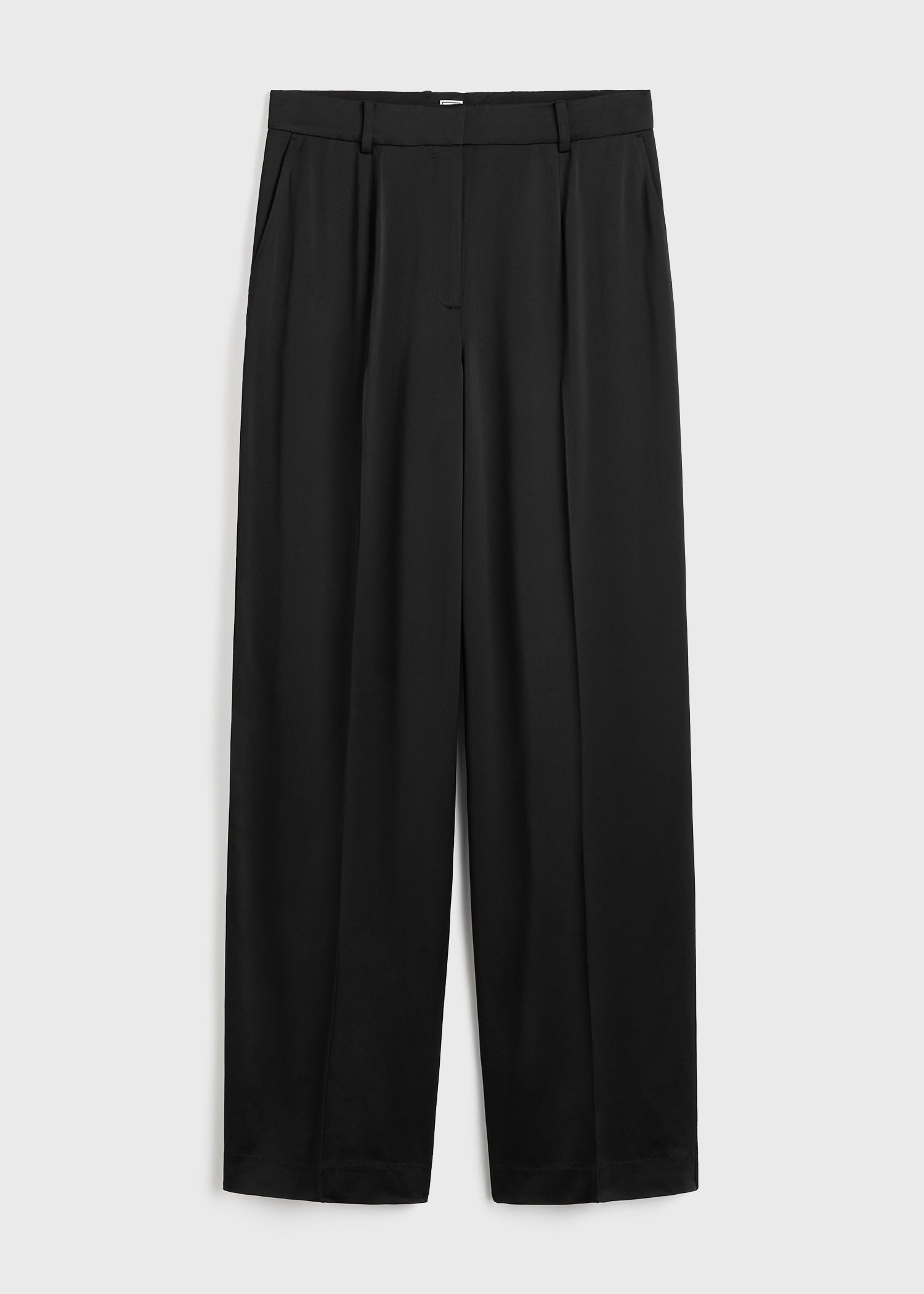 Wide satin trousers black
