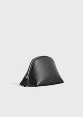 Small grained-leather day pouch black
