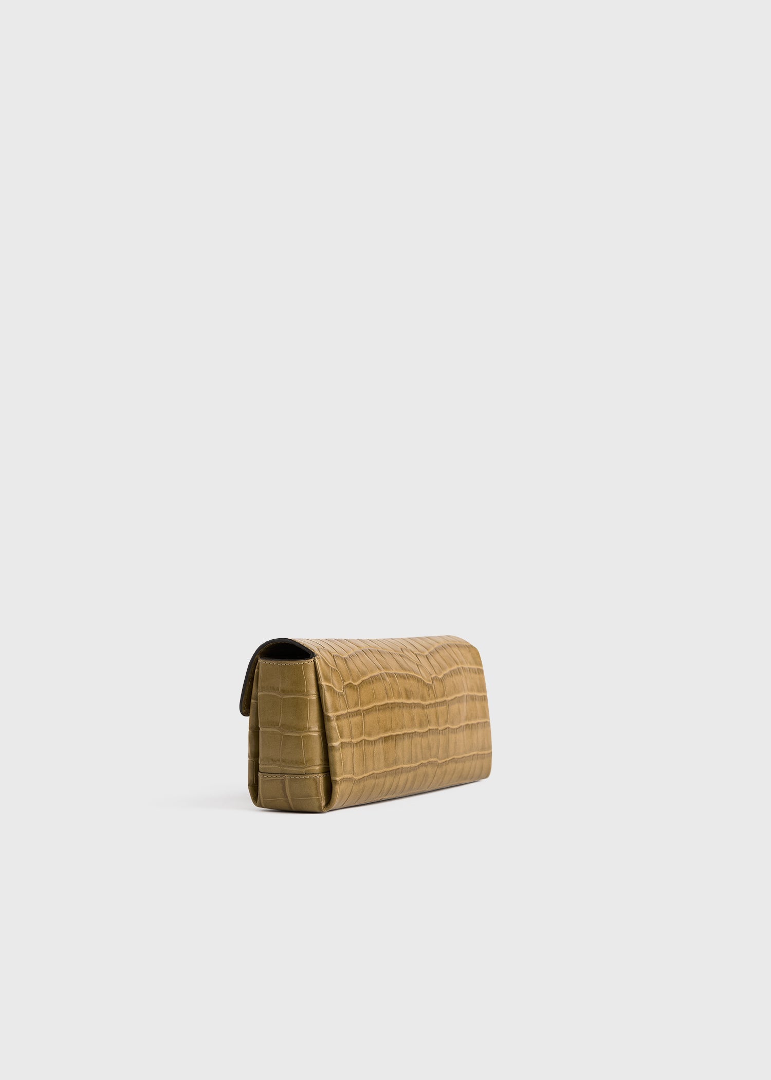 Soft croco-embossed t-clutch biscuit