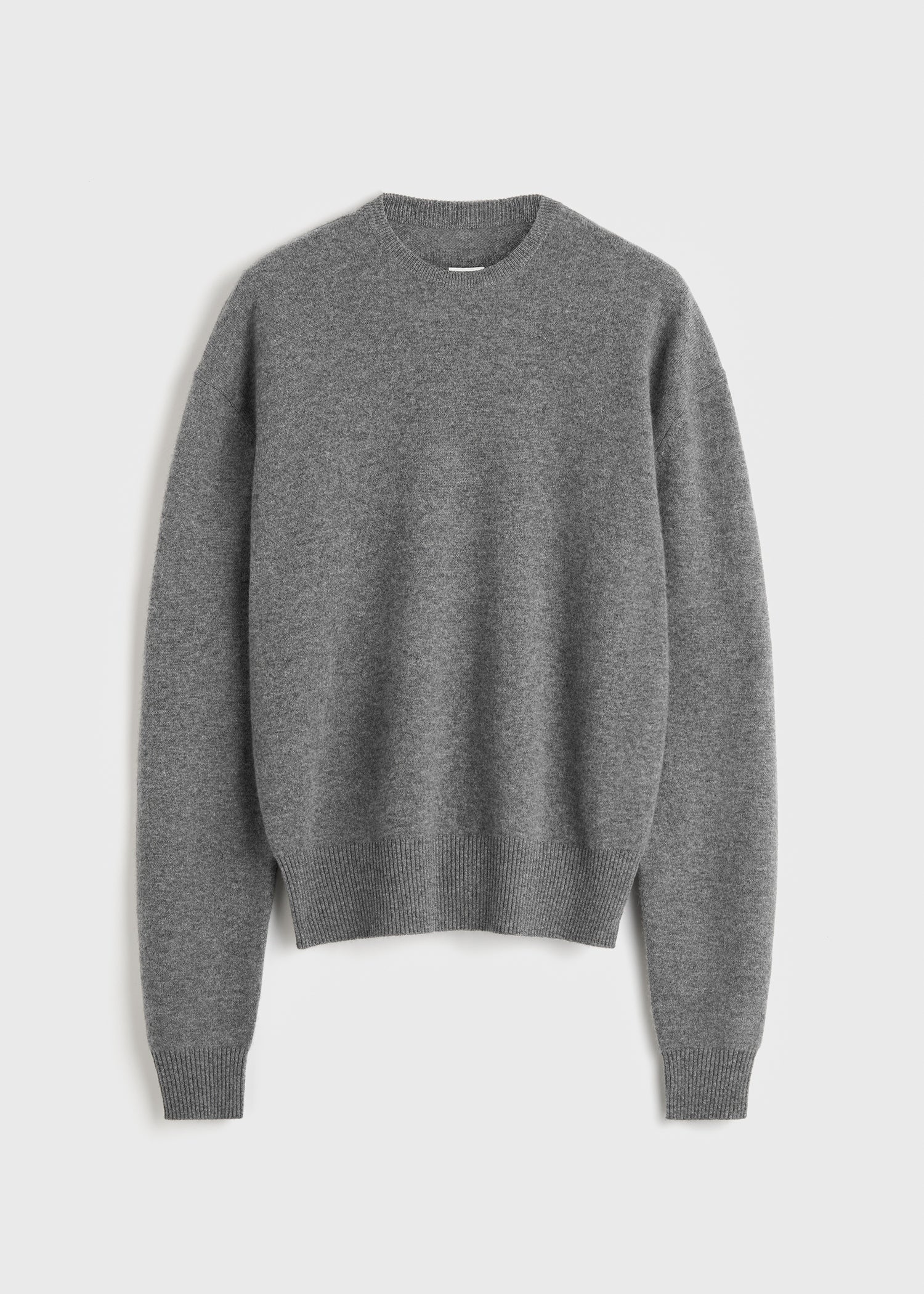 Classic cashmere crew knit mid grey