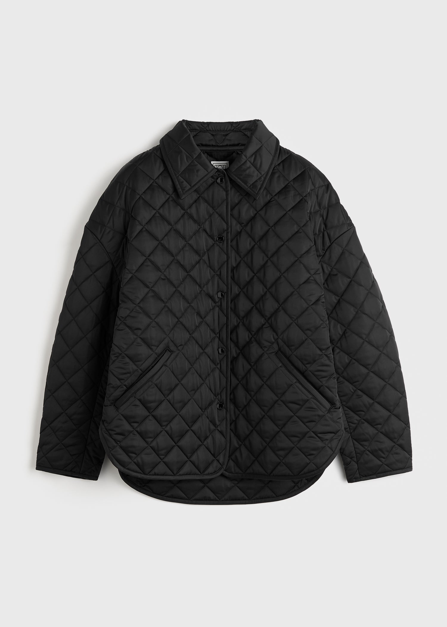 Collared quilted jacket black petite