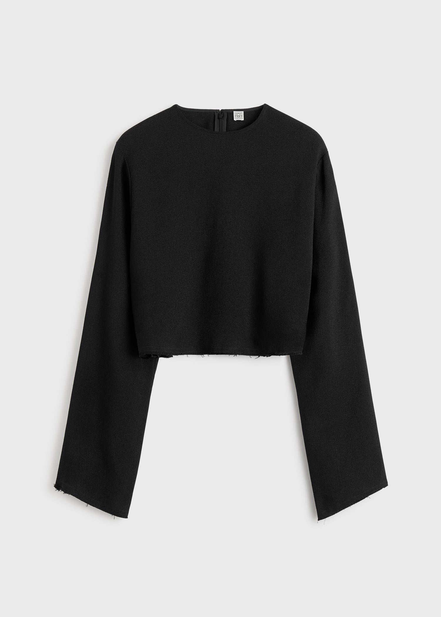 Cropped sablé blouse black petite